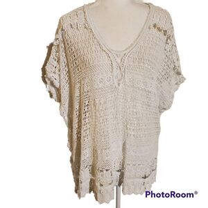 Chicos white crochet swimsuit cover